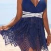 Lace Patckwork Surplice Navy Swimdress Set 1 Lace Patckwork Surplice Navy Swimdress Set -AquaLina Store 327025 P 16843233847110