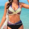 Criss Cross Mid Waisted Ombre Bikini Set -AquaLina Store 327289 P 16794492551970