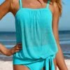 Mesh High Waisted Cyan Tankini Set -AquaLina Store 328690 P 16831771569200