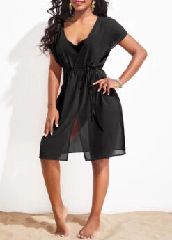 Breathable Red Tie Side Cover Up -AquaLina Store 328787 P 16782742814142