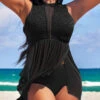 Lace High Waisted Black Swimdress And Panty 1 Lace High Waisted Black Swimdress And Panty -AquaLina Store 328892 P 16783592750280