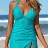 Circular Ring Mid Waisted Turquoise Tankini Set 1 Circular Ring Mid Waisted Turquoise Tankini Set -AquaLina Store 330931 P 16853574708310
